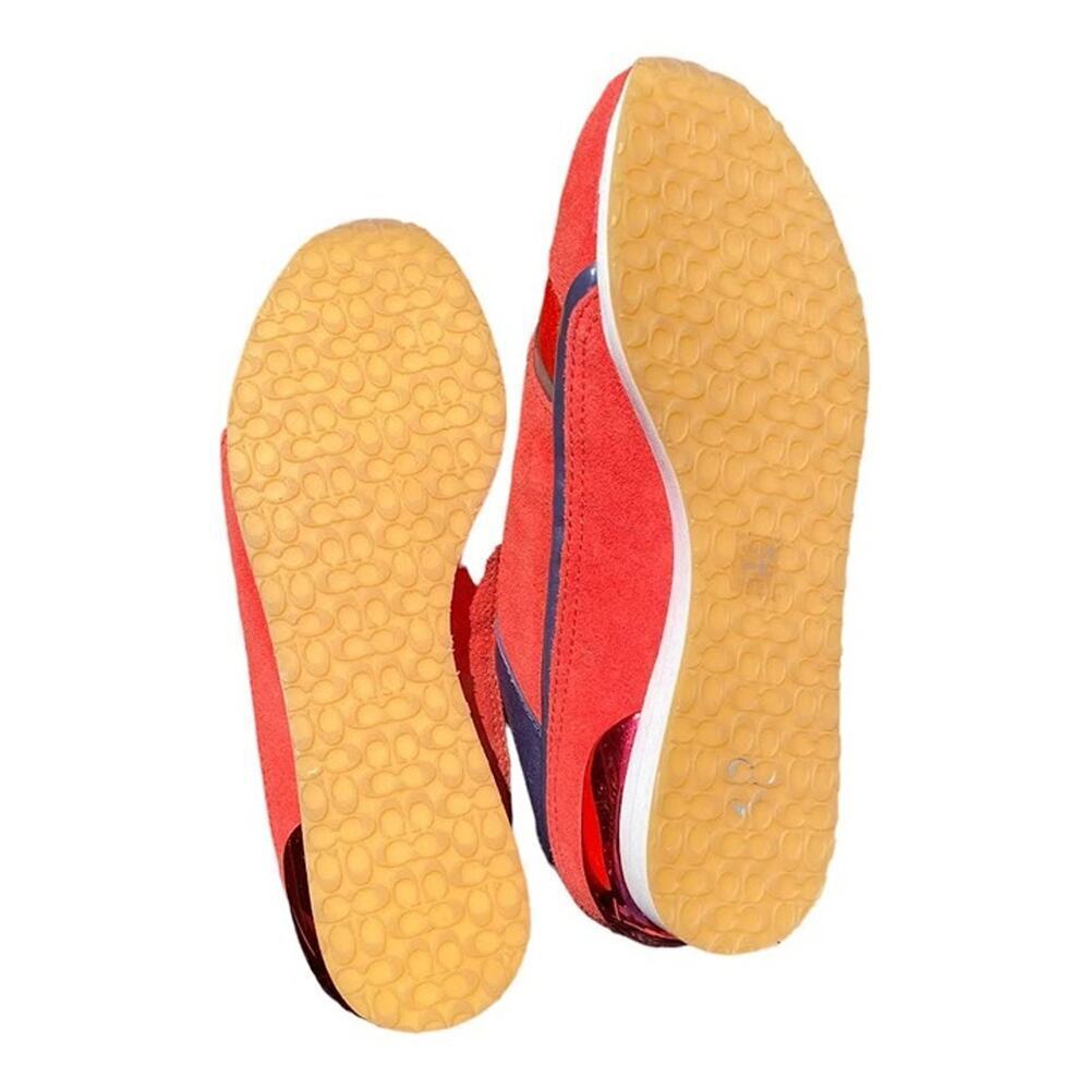 COACH 1941 Rosie Red Blue Suede Leather Runner Athletic Sneaker Women's 6.5M - Picture 9 of 12